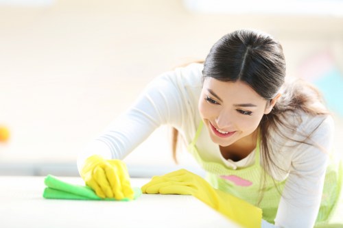 Removing stains during rug cleaning service in Kenley